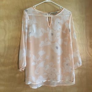 Pink Sheer Banana Republic 3/4 Sleeve Blouse